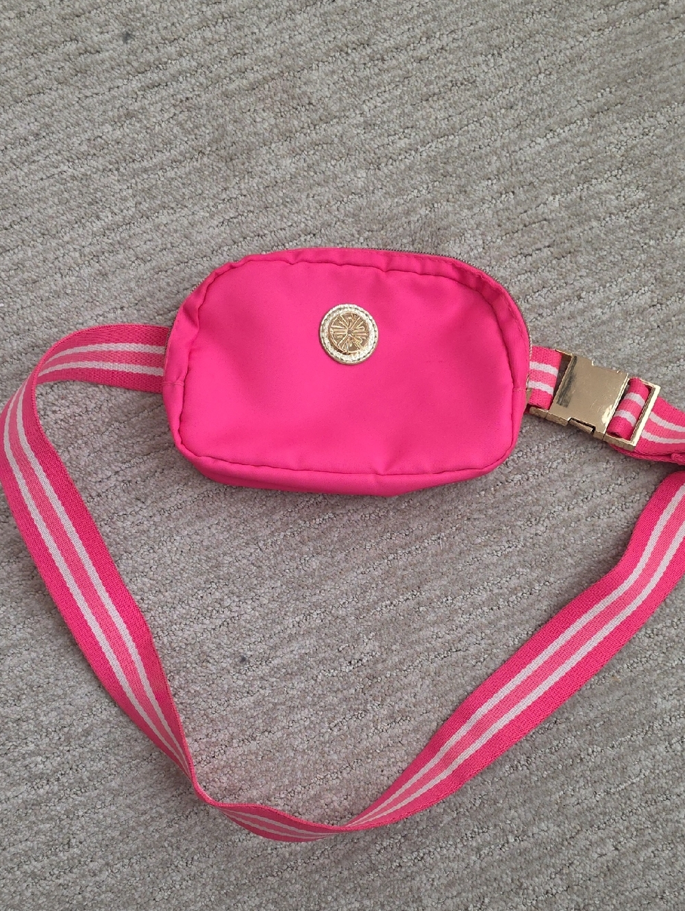 Lilly Pulitzer Pink Fanny Pack with Gold Accent